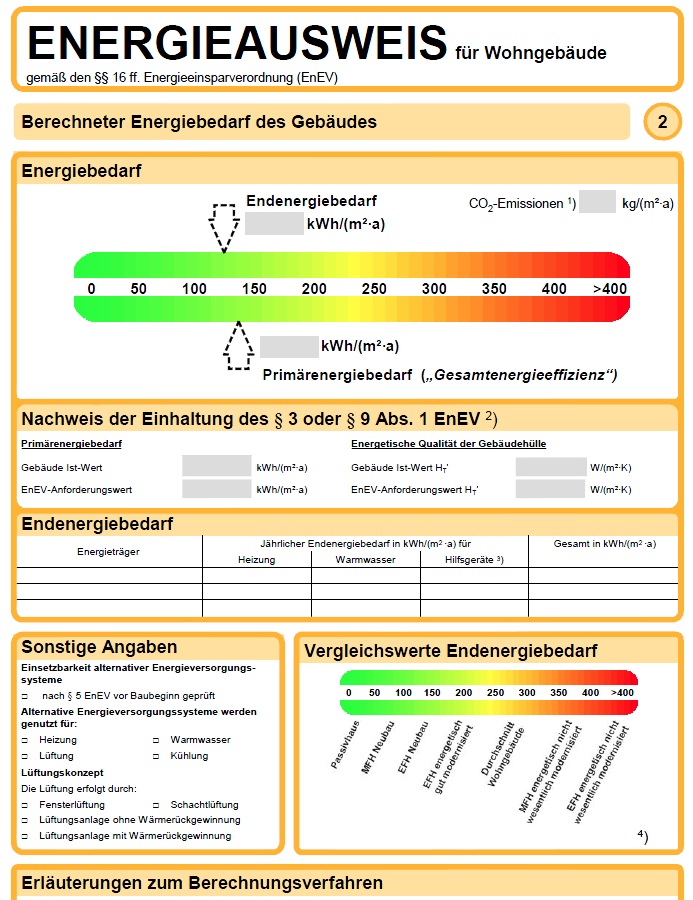 Energieausweis EnEV 2014